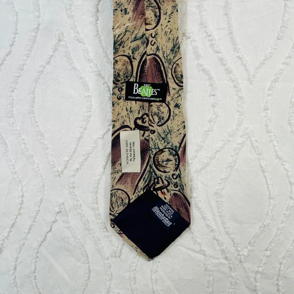 The Beatles Nowhere Man 100% Silk Necktie Vintage 1991 Apple Corps Limited USA